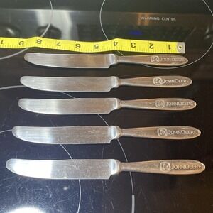 Set 5 JOHN DEERE Stainless DINNER KNIVES Running Deer